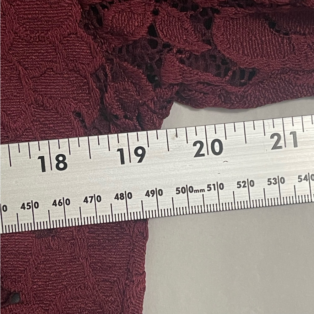 Free People Olivia Wine Burgundy Lace Blouse XS - Picture 5 of 9
